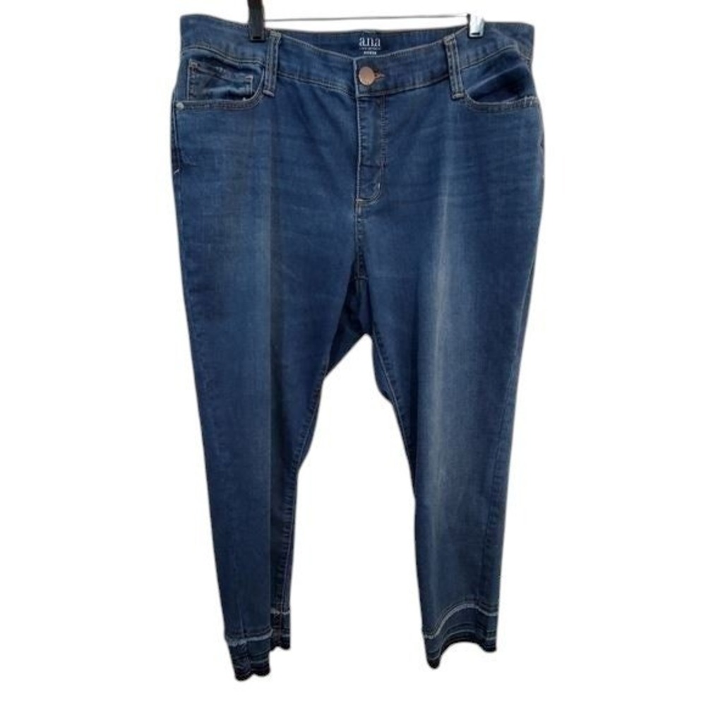 Ana skinny CROPPED ankle raw hem jeans plus size 16‎